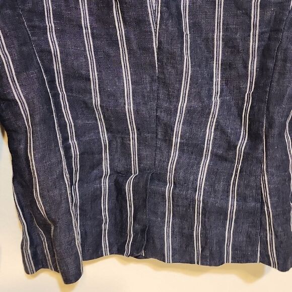 Cabi blue white pinstripe striped nautical blazer jacket size 2 - Picture 4 of 10